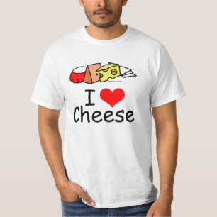 T-shirt Eu amo o queijo