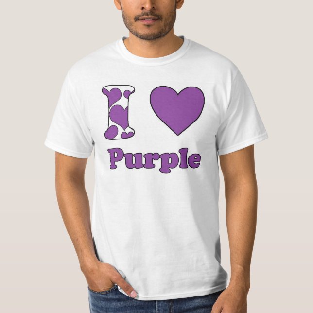 T-shirt Eu amo o roxo (Frente)