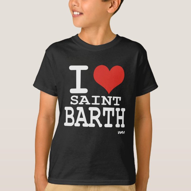 T-shirt Eu amo o santo Barth - St Barthelemy (Frente)
