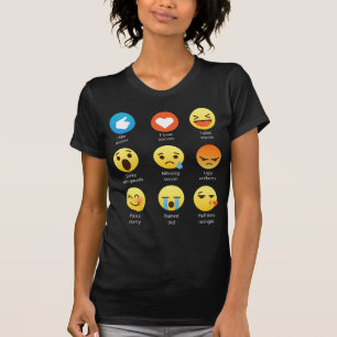 T-shirt Eu amo o Social do Emoticon do futebol (emoji) (a