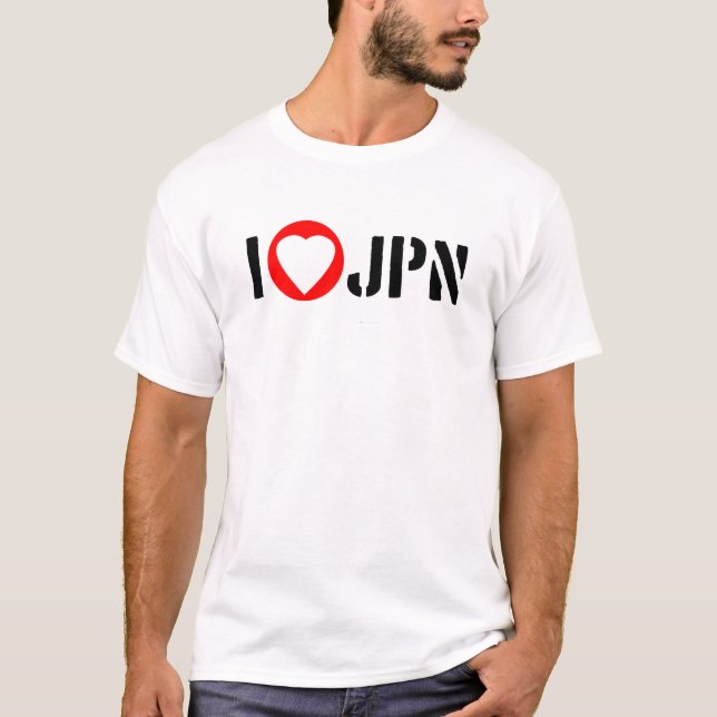 T-shirt Eu amo o T de JAPÃO (Frente)