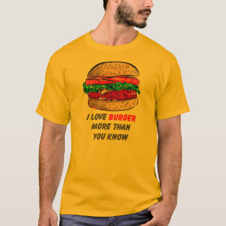 T-shirt Eu amo o Tshirt do hamburguer