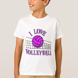 T-shirt Eu amo o voleibol, pinkpurple