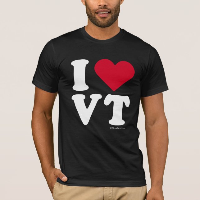 T-SHIRT "EU AMO O VT" "QUE EU AMO VERMONT " (Frente)