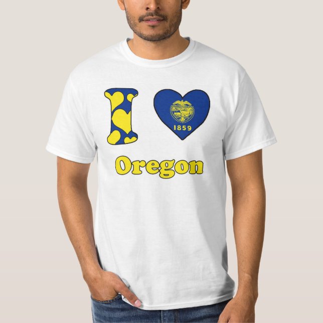 T-shirt Eu amo Oregon (Frente)