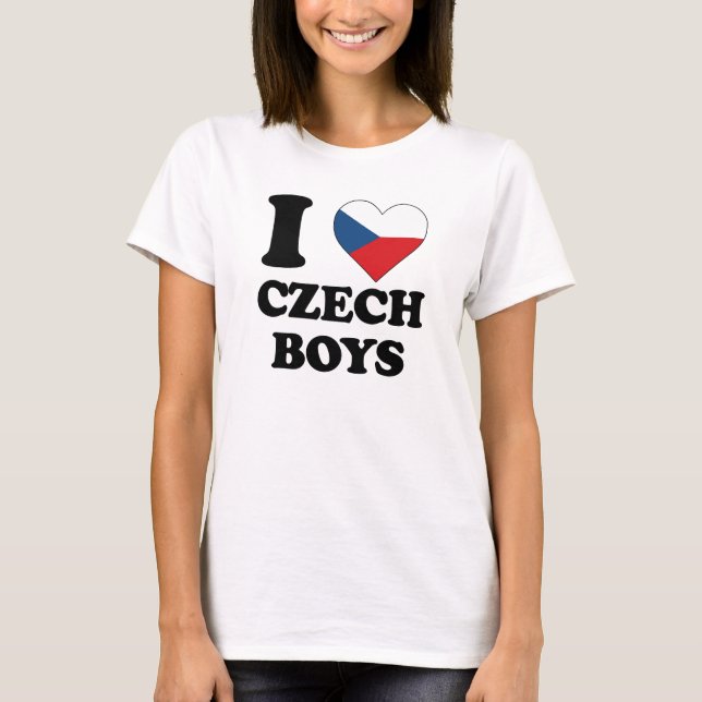 T-shirt Eu amo os rapazes checos (Frente)