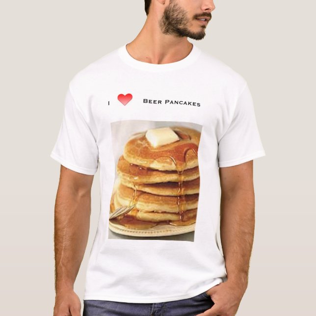 T-shirt eu amo panquecas da cerveja (Frente)
