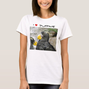T-shirt Eu amo papagaio-do-mar (o fundo claro)
