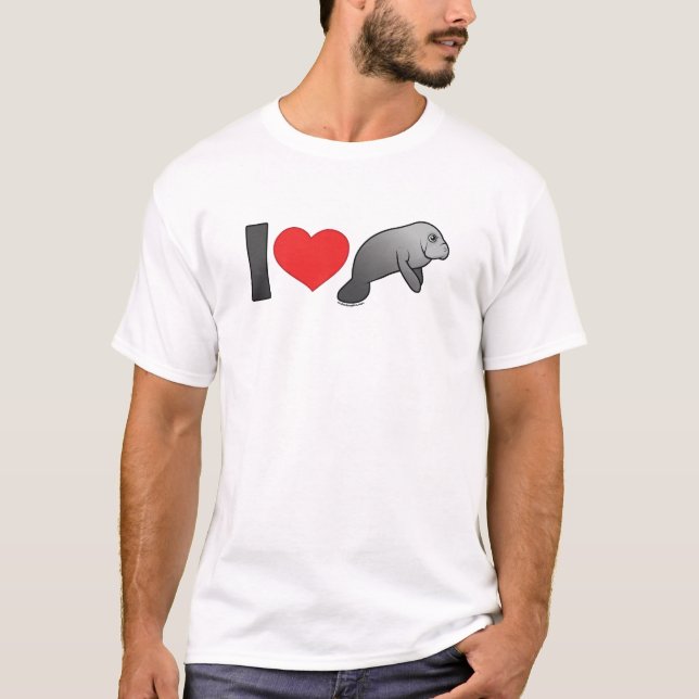 T-shirt Eu amo peixes-boi (Frente)