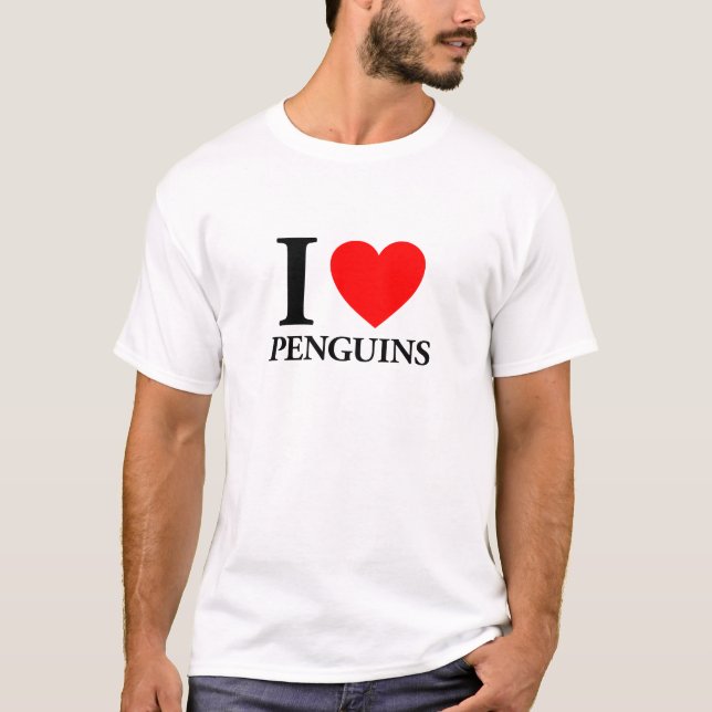 T-shirt Eu Amo Pinguins (Frente)
