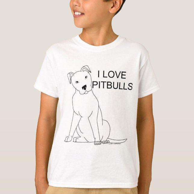 T-shirt Eu Amo Pitbulls (Frente)