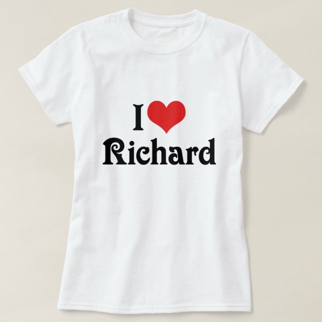 T-shirt Eu Amo Richard (Frente do Design)