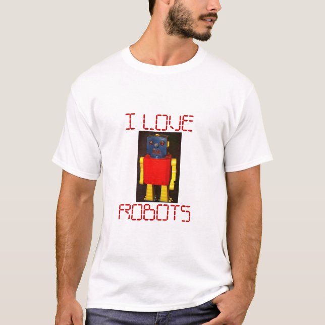 T-SHIRT EU AMO ROBÔS (Frente)