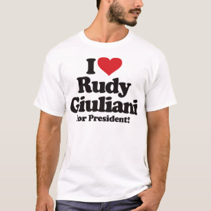 T-shirt Eu amo Rudy Giuliani para o presidente