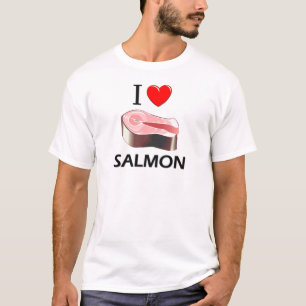 T-shirt Eu amo salmões