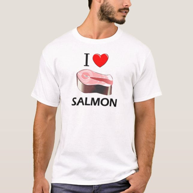 T-shirt Eu amo salmões (Frente)