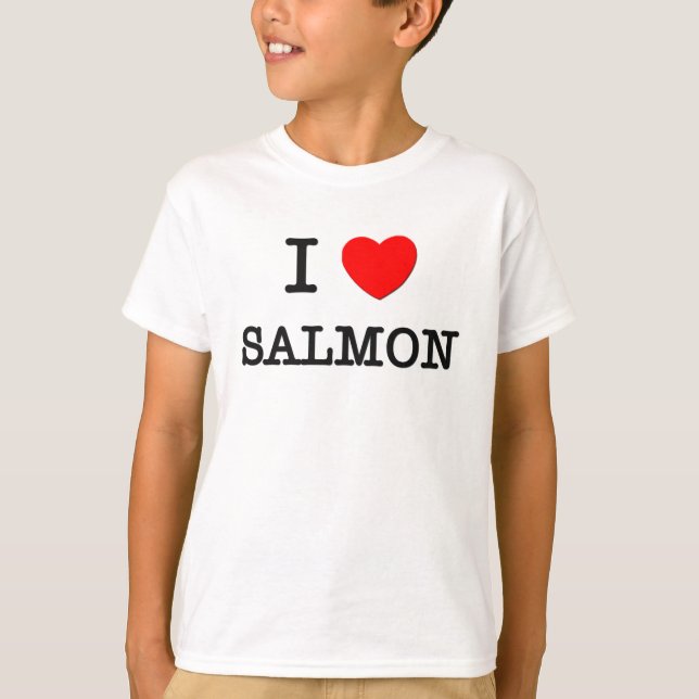 T-shirt Eu amo SALMÕES (a comida) (Frente)