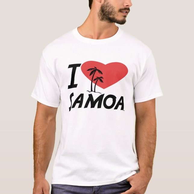 T-shirt Eu amo Samoa (Frente)