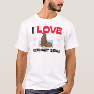 T-shirt Eu amo selos de elefante