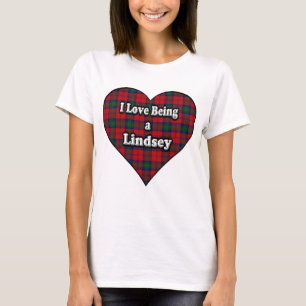 T-shirt Eu amo ser um Tartan de Lindsay do clã de Lindsey
