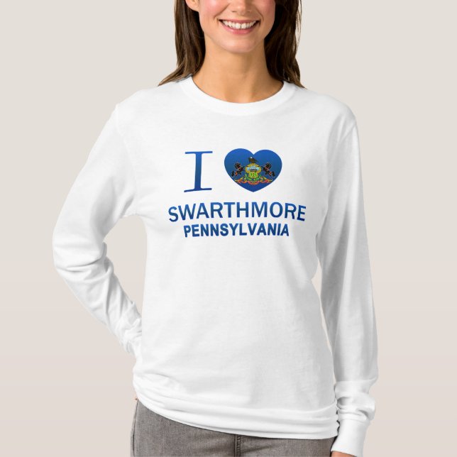 T-shirt Eu amo Swarthmore, PA (Frente)