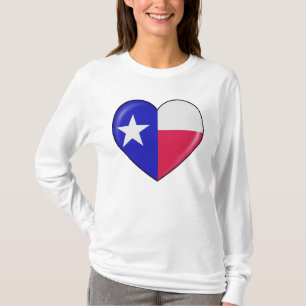 T-shirt Eu amo Texas - coração do Texan patriótico
