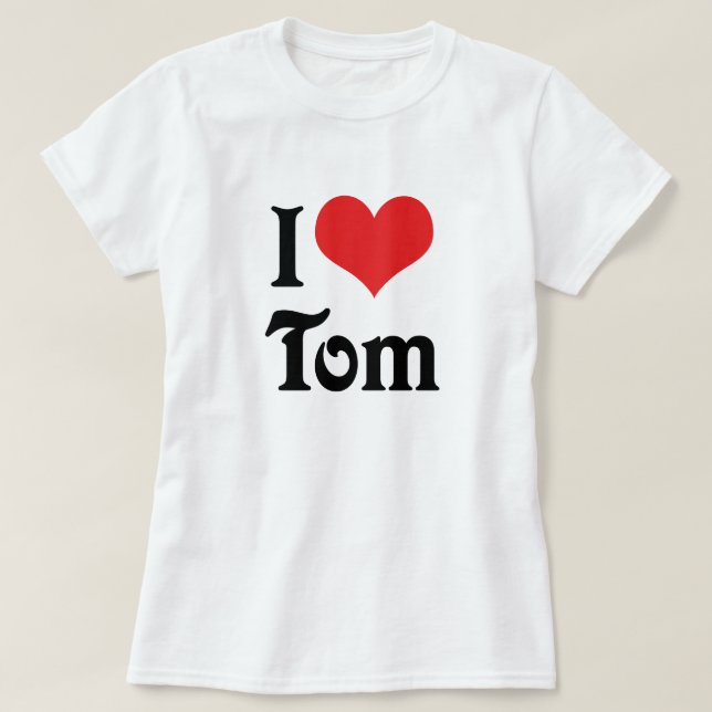 T-shirt Eu Amo Tom (Frente do Design)