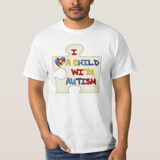 T-shirt Eu amo uma criança com autismo (Frente)