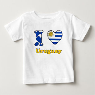 T-shirt Eu amo Uruguai
