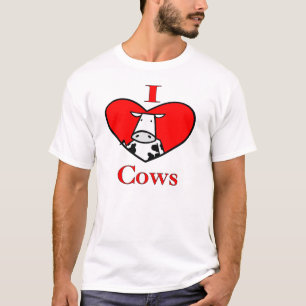 T-shirt Eu amo vacas - vermelho