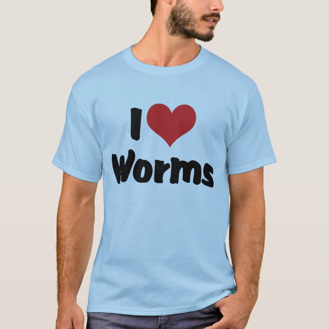 T-shirt Eu Amo Vermes do Coração (Frente)