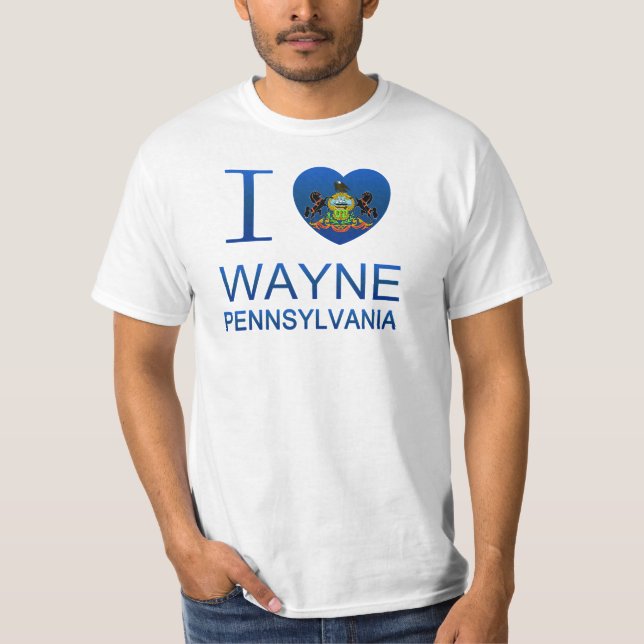 T-shirt Eu amo Wayne, PA (Frente)