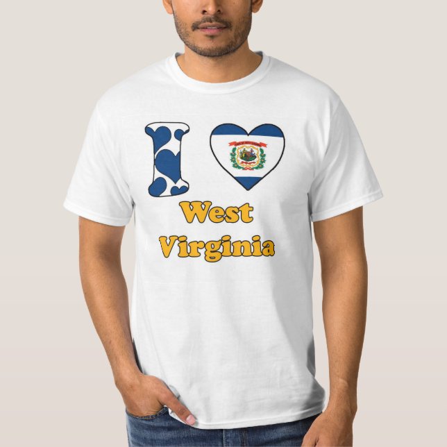 T-shirt Eu amo West Virginia (Frente)