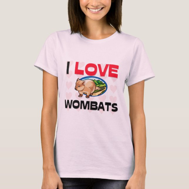 T-shirt Eu amo Wombats (Frente)