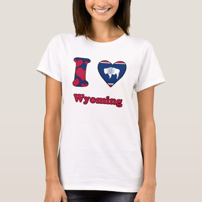 T-shirt Eu amo Wyoming (Frente)
