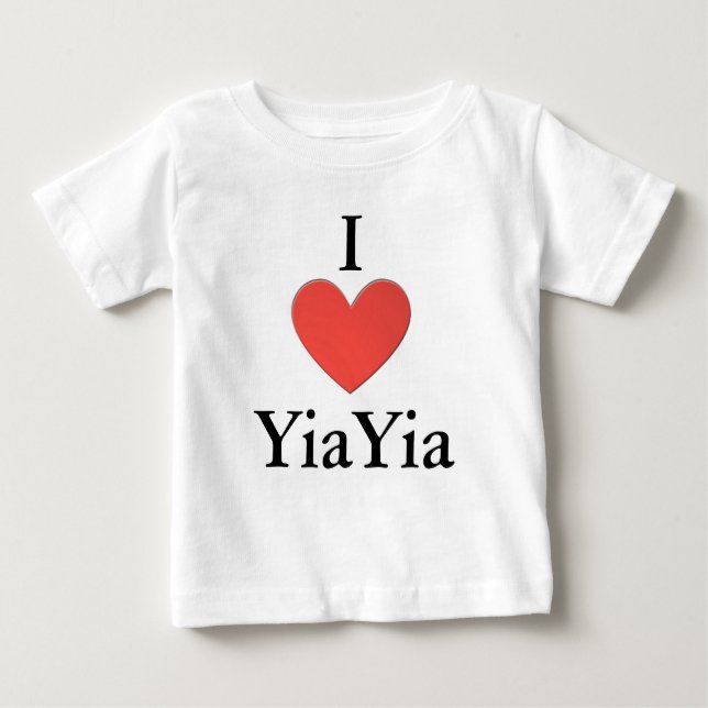 T-shirt Eu amo Yiayia uma parte (Frente)