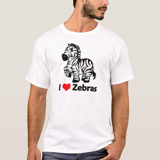 T-shirt Eu amo zebras (Frente)