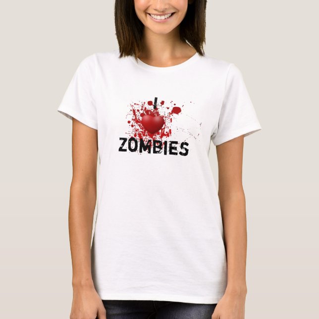 T-shirt Eu amo zombis (Frente)