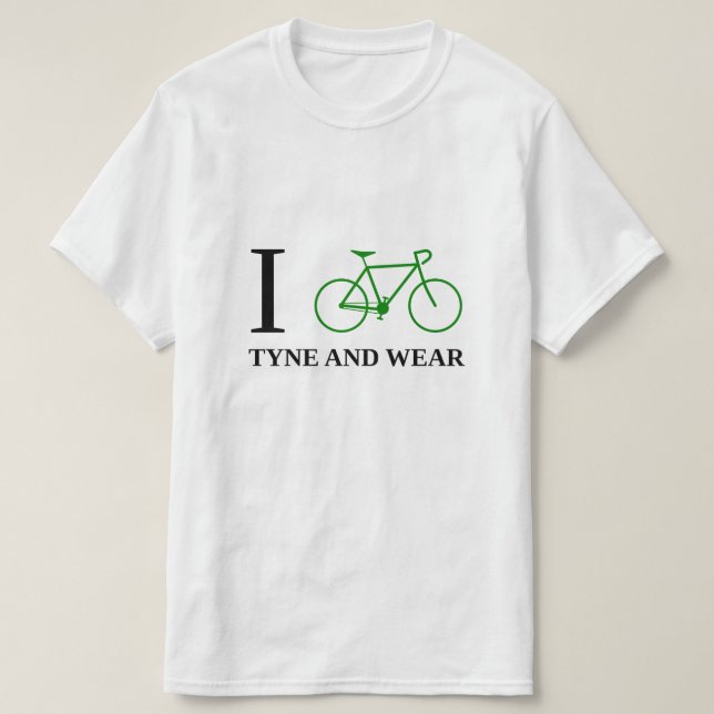 T-shirt Eu Bike TYNE E DESGASTE (o ícone verde da (Frente do Design)