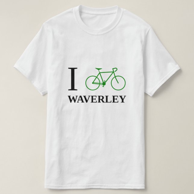 T-shirt Eu Bike WAVERLEY (o ícone verde da bicicleta) (Frente do Design)