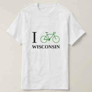 T-shirt Eu Bike WISCONSIN (o ícone verde da bicicleta)