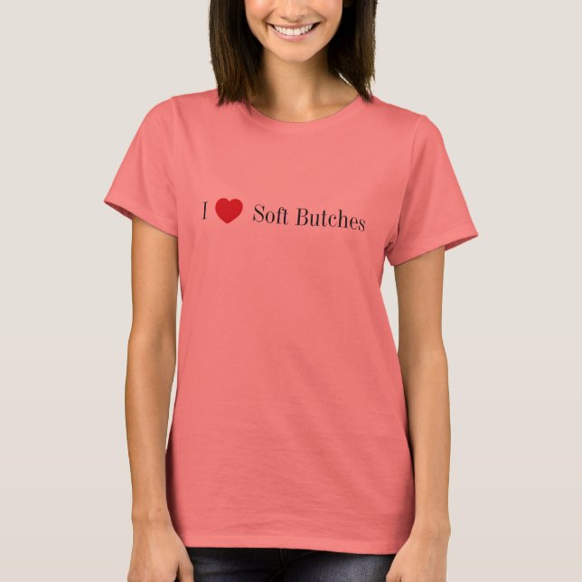 T-shirt Eu coração Mole Butts toca (Frente)