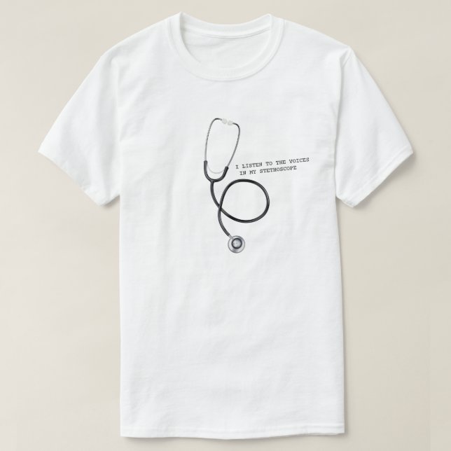 T-shirt Eu escuto as vozes... engraçado humorístico (Frente do Design)