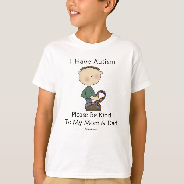 T-shirt Eu estou com o autismo (o menino) (Frente)