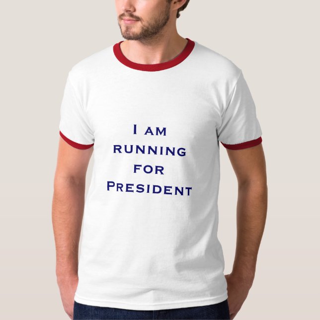 T-shirt Eu estou funcionando para o presidente (Frente)