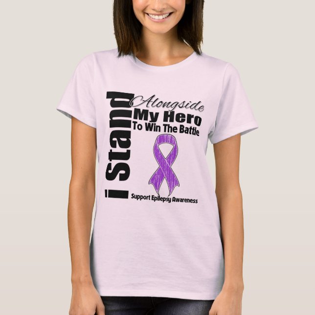 T-shirt Eu Estou Junto Com A Minha Epilepsia Herói (Frente)
