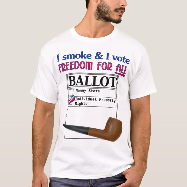 T-shirt Eu fumo e eu voto - direitos de propriedade (Frente)