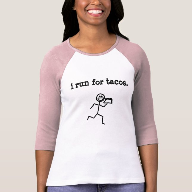 T-shirt eu funciono para o tacos (Frente)