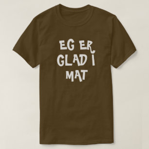 T-shirt Eu gosto de comida em castanho norueguês