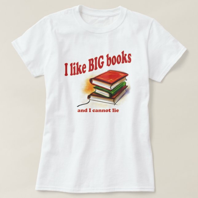 T-shirt Eu gosto de livros GRANDES (Frente do Design)